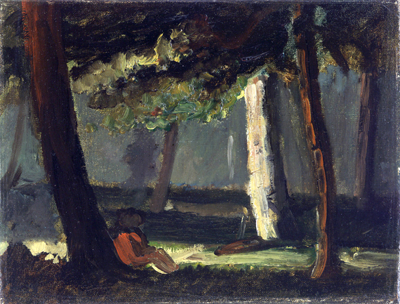 Landscape, with Guillaumin Seated Under a Tree 1865