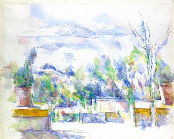The Terrace at the Garden at Les Lauves by Paul Cezanne, oil painting reproduction on canvas The Terrace at the Garden at Les Lauves