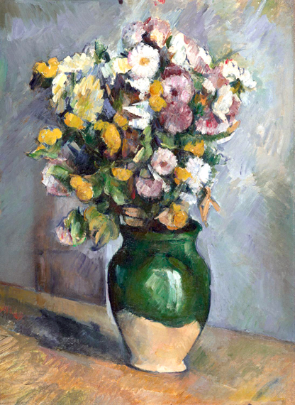 Still Life with Flowers in An Olive Jar 1890 by Paul Cezanne, oil painting reproduction on canvas Still Life with Flowers in An Olive Jar 1890