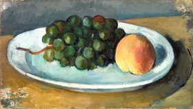 Grapes and Peach on a Plate