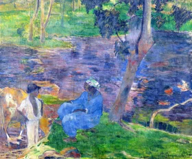 On the Shore of the Lake At Martinique
