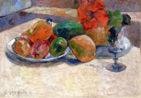 Roses 1890 Still Life with Mangoes and a Hibiscus Flower