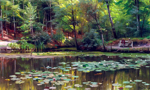 Water Lilies on a pond 1920