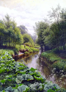 Landscape with a fishing boy 1910