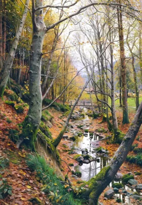 Stream in a forest by autumn 1908