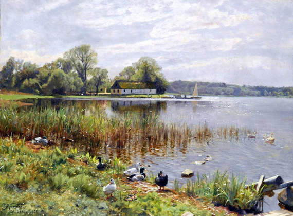 Ducks by a pond, 1937
