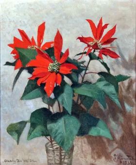 Red Poinsettias in a vase, 1934