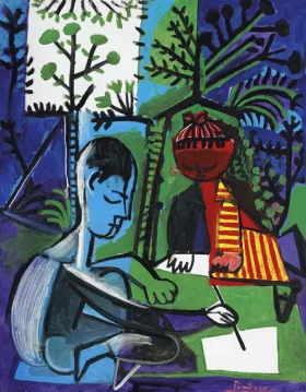Claude et Paloma Dessinant