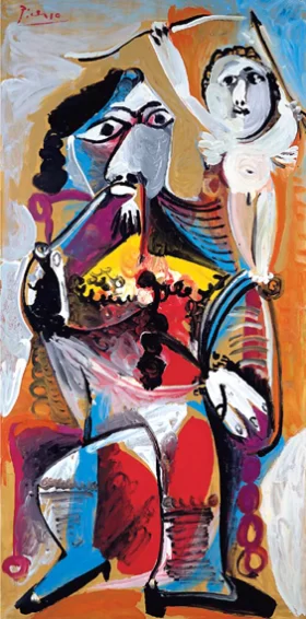 Homme à la Pipe Assis et Amour