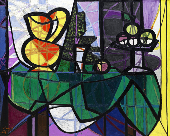 Pitcher and Bowl of Fruit by Pablo Picasso (Inspired by), oil painting reproduction on canvas Pitcher and Bowl of Fruit