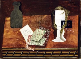 Still Life with a Bottle, Playing Cards, and a Wineglass on a Table