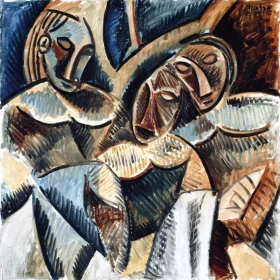 Three Figures Under a Tree