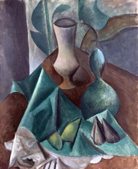 Vase, Gourd, and Fruit on a Table