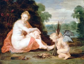 Venus and Cupid Warming Themselves 1610