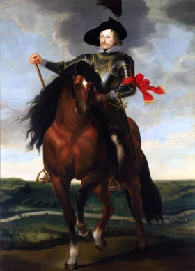 Equestrian Portrait of Crown Prince Władysław Vasa with the Battle of Khotyn in the Background 1624
