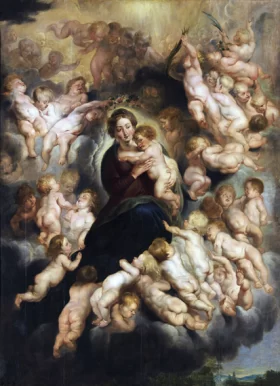 Maria with Child in Angel Wreath