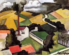 The Factory Chimney, Meulan Landscape