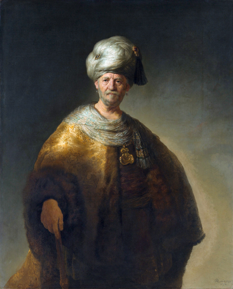 Man in Oriental Costume (”The Noble Slav”) 1632 by Rembrandt, oil painting reproduction on canvas Man in Oriental Costume ("The Noble Slav") 1632