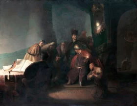 Judas returning the thirty pieces of silver 1629