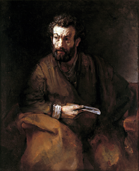 St. Bartholomew 1657 by Rembrandt, oil painting reproduction on canvas St. Bartholomew 1657