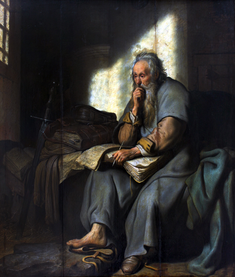 St. Paul in Prison 1627 by Rembrandt, oil painting reproduction on canvas St. Paul in Prison 1627