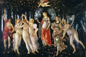 Landscape with Distant Buildings and a Herdswoman La Primavera 1482