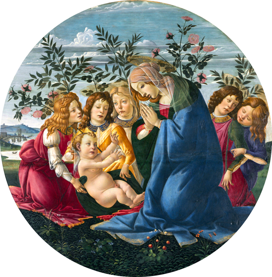 Madonna Adoring the Child with Five Angels