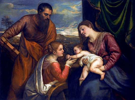 The Madonna And Child With Saints Luke And Catherine Of Alexandria