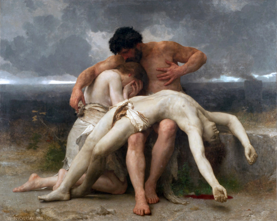 The First Mourning 1888 by William-Adolphe Bouguereau, oil painting reproduction on canvas The First Mourning 1888