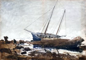 Man and Woman Contemplating the Moon 1824 A Wreck Near Gloucester 1880