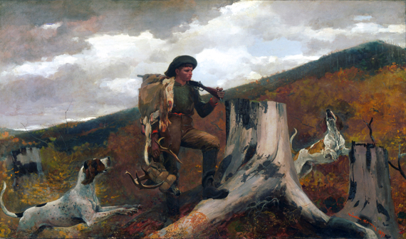 A Huntsman and Dogs 1891 by Winslow Homer, oil painting reproduction on canvas A Huntsman and Dogs 1891