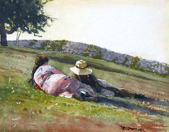 On the Hill, 1878 by Winslow Homer, oil painting reproduction on canvas On the Hill, 1878