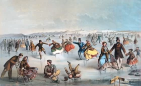 Skating in Central Park, New York 1861
