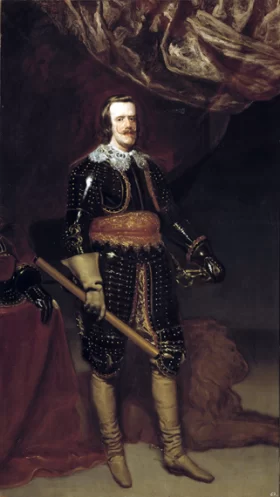 Philip IV in Armour with a Lion at his Feet 1653