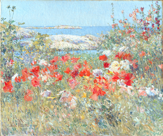 Celia Thaxter’s Garden, Isles of Shoals, Maine, 1890 by Childe Hassam, oil painting reproduction on canvas Celia Thaxter's Garden, Isles of Shoals, Maine, 1890