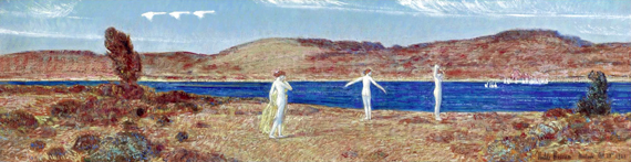Wild Swans Sacred to Apollo 1921 by Childe Hassam, oil painting reproduction on canvas Wild Swans Sacred to Apollo 1921