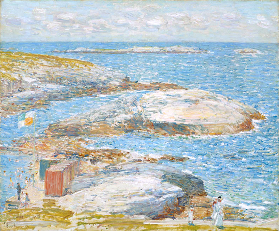 Bathing Pool, Appledore 1907 by Childe Hassam, oil painting reproduction on canvas Bathing Pool, Appledore 1907