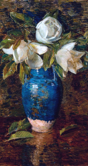 Giant Magnolias 1904 by Childe Hassam, oil painting reproduction on canvas Giant Magnolias 1904