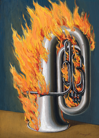 La découverte du feu by René Magritte, oil painting reproduction on canvas La découverte du feu