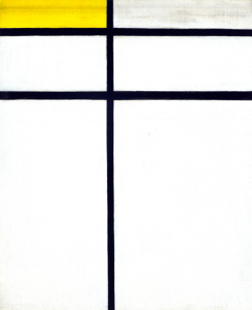 Composition with Double Line and Yellow (unfinished)