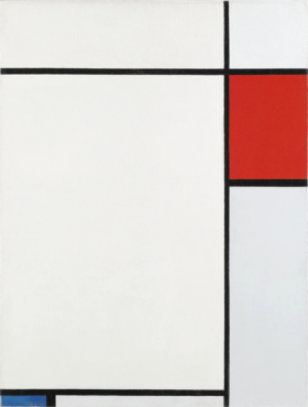 Composition with Red, Blue and Grey
