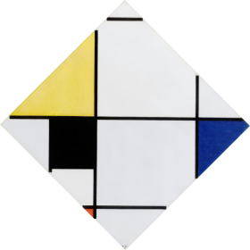 Lozenge Composition with Yellow, Black, Blue, Red, and Gray 1921