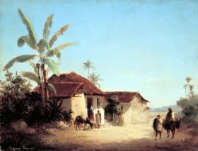 Landscape With Farmhouses and Palm Trees 1856