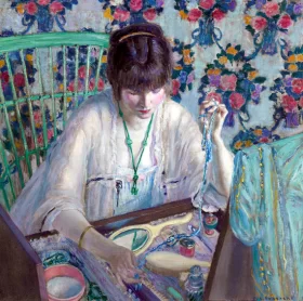 Les Deux ânes au soleil La Poudreuse (Woman Selecting A Necklace)