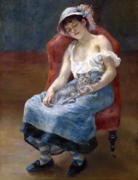 Sleeping Girl with a Cat
