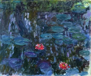 Water Lilies, Reflections of Weeping Willows, 1916-19 by Claude Monet Water Lilies, Reflections of Weeping Willows, 1916-19 by Claude Monet