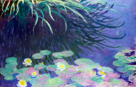 Nymphéas Avec Reflets De Hautes Herbes by Claude Monet