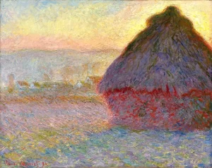 Haystacks, (Sunset) by Claude Monet