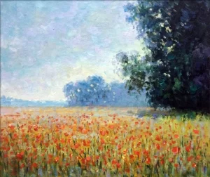 Oat and Poppy Field, 1890 by Claude Monet Oat and Poppy Field, 1890 by Claude Monet
