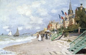 La Plage à Trouville by Claude Monet